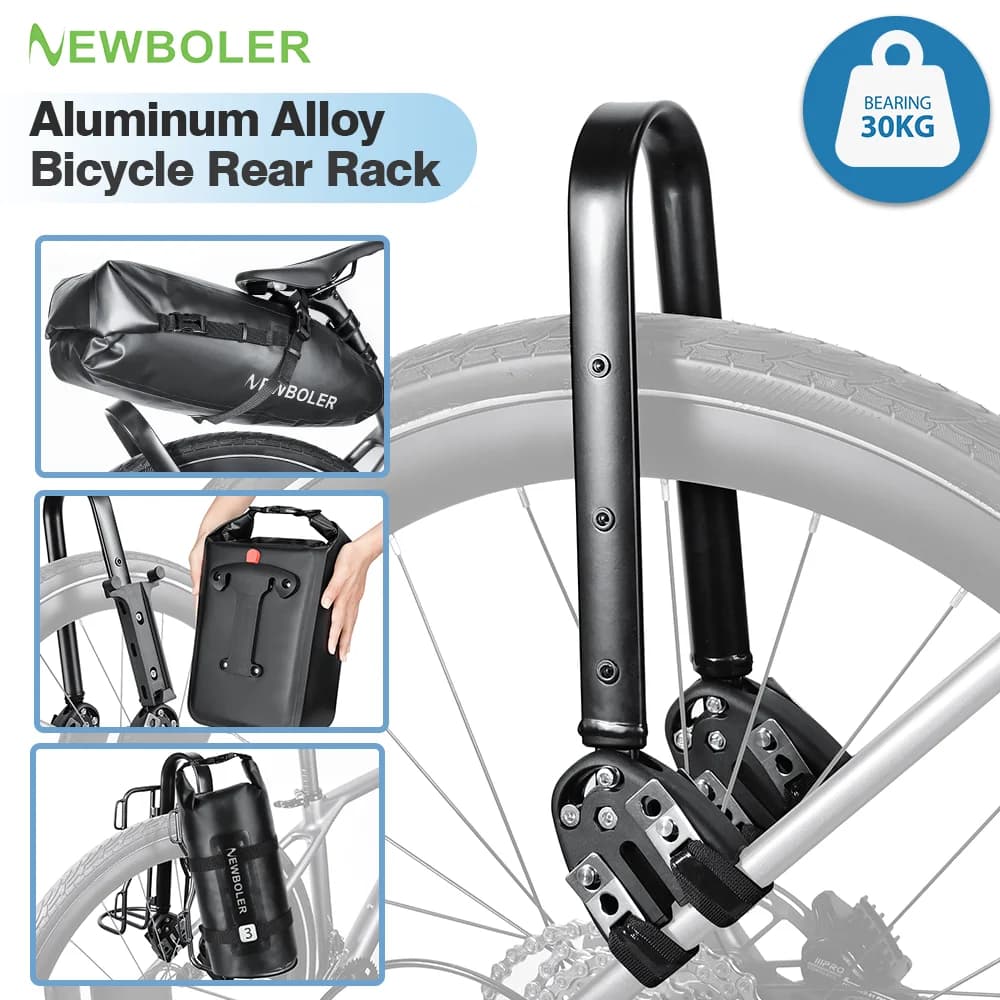 Aluminum Alloy Adjustable Bicycle Bags for Gravel Bike, Universal Bike Rear Plane, Front fork shelf bag for Bikepacking