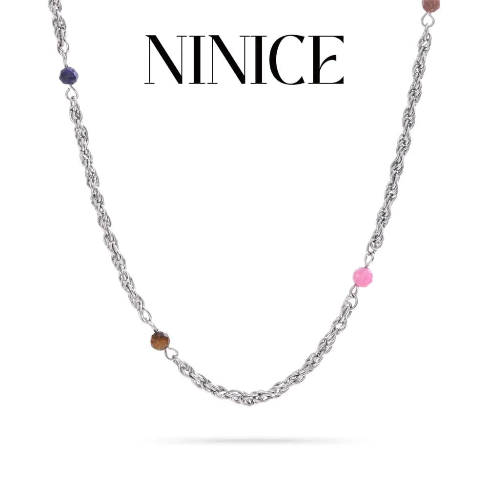 NiNice Necklace Stainless Steel Women Jewelry Accessories Colored Natural Stone Leisure Trendy Fashionable PVD Plated New Gift