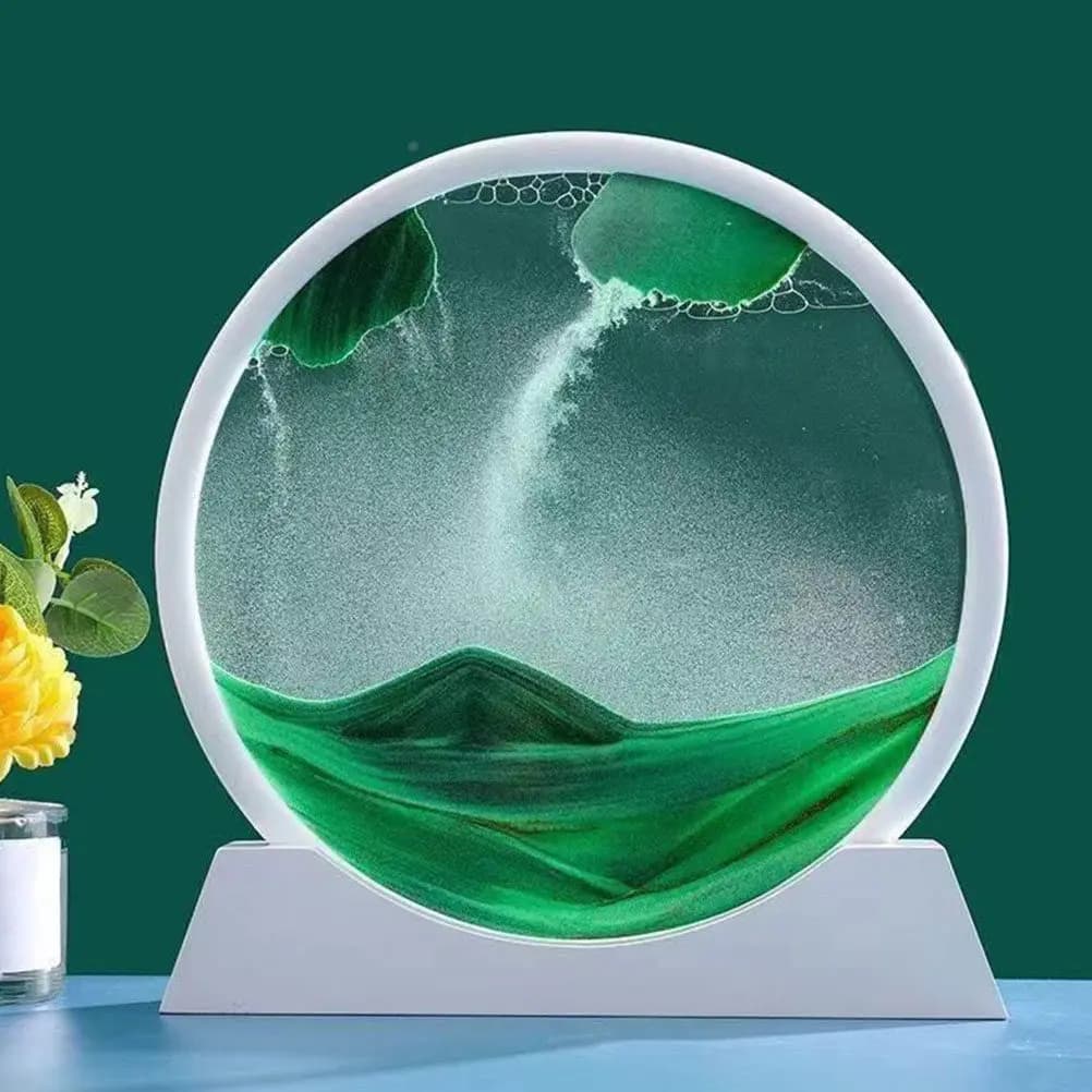 Fai-da-te Kit for Frames with Mobile Sand, Round Base or Black Plastic Square Stable for 12-inch Glass Frames, Painting with Dynamic Sand