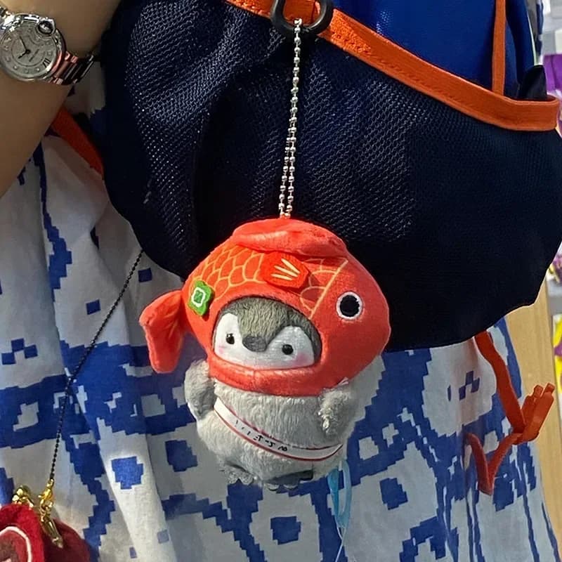 1Pc Kawaii Pinguino Peluche Portachiavi Farcito Taiyaki Design Giocattoli Del Fumetto Animale Sveglio Peluche Portachiavi Portachiavi Ciondolo Del Sacchetto