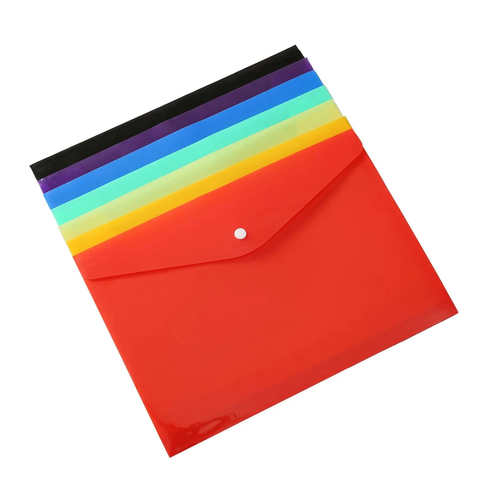Borsa per documenti trasparente A4 con cartella colorata per studenti, borsa per ufficio in plastica PP