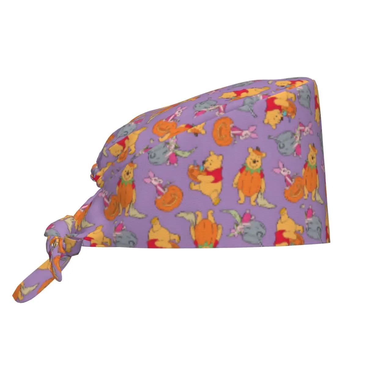 Custom W-Winnie The P-Pooh Breathable Nursing Work Cap Surgical Scrub Cap Nursing Hair Hats Work Scrub Hat for Hospital Pharmacy