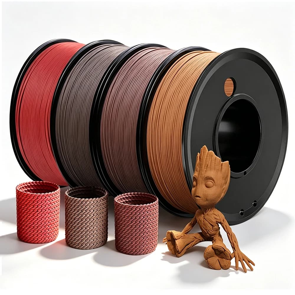 PLA Ebony Pink Wood 250g 500g 1Kg 3D Printer Filament Red Sandalwood Wood Sublimation for 3D Printing Material Filament PLA 1.75 mm