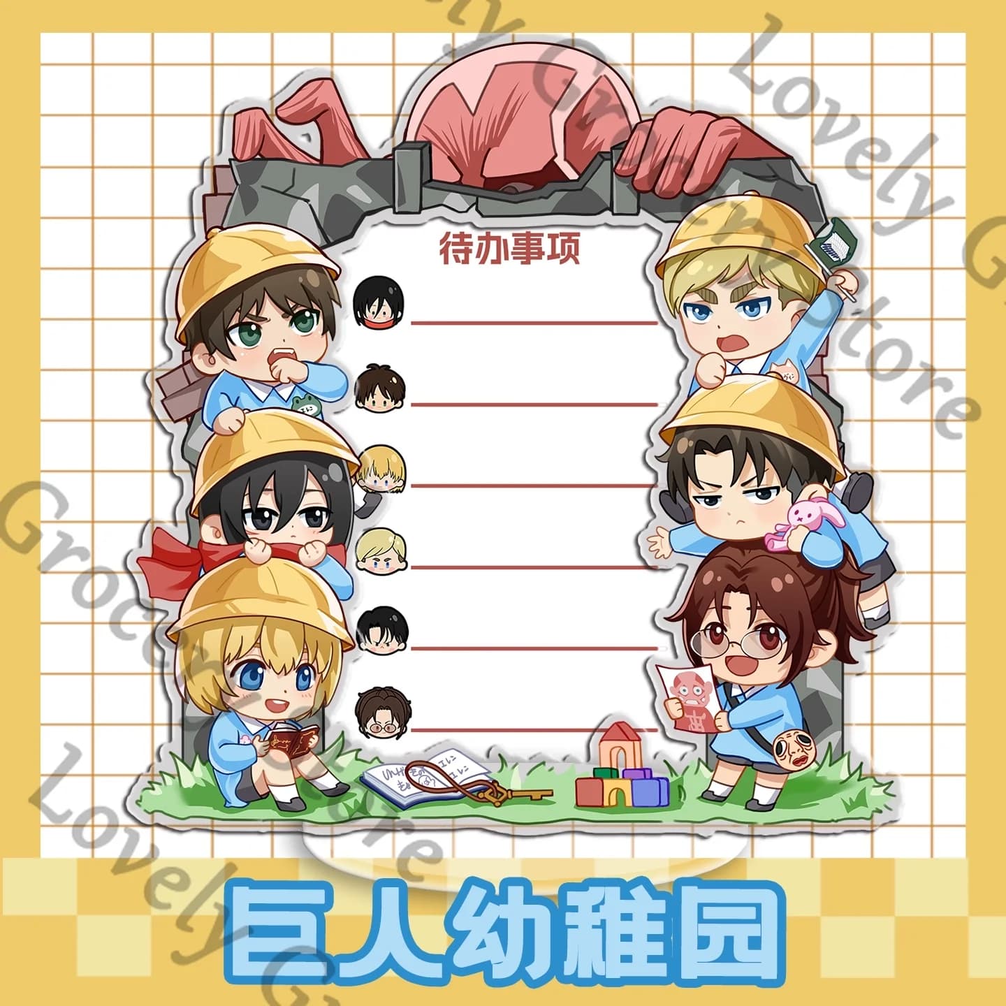 Anime Hange Zoe Erwin Smith Attacco su Titano Shingeki No Kyojin Levi Ackerman Cosplay Acrilico Carta Inserimento Segno Stand Figura