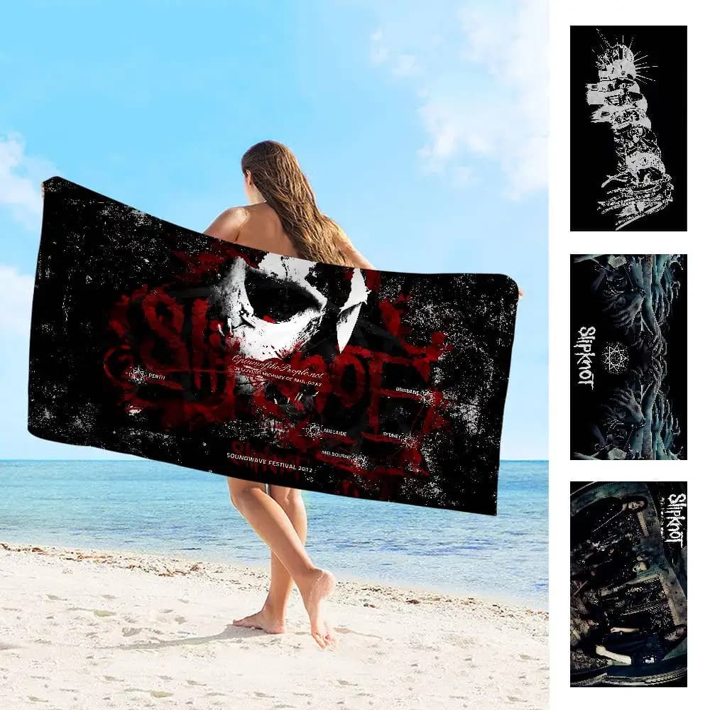 Fts Slipknots Heavy Metal Band Anime Beach Swimming Towel Asciugamano morbido e assorbente, regali per bambini, per viaggi, campeggio, palestra