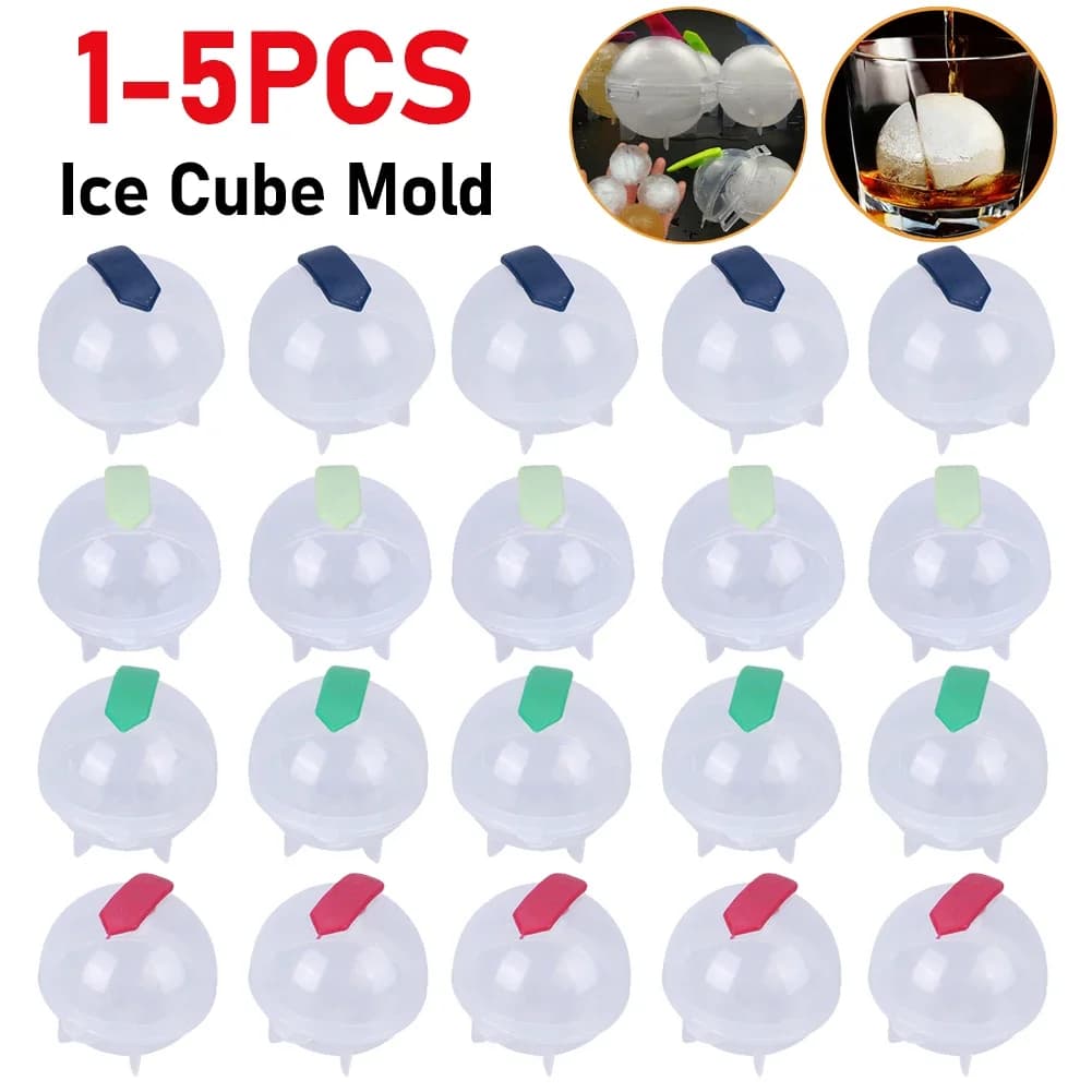 5-1 pz 5 cm sfera rotonda stampo per cubetti di ghiaccio fai da te creatore di gelato stampo per ghiaccio in plastica vassoio di ghiaccio per whisky bar strumento gadget da cucina accessori