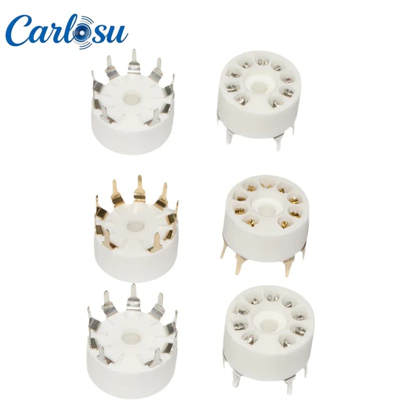 10 pezzi di supporti per tubi ceramici a 9 pin GZC9‑A‑G, pin per montaggio su PCB per 12AX7 6P14 6N1, amplificatore audio vintage ad alta fedeltà fai da te