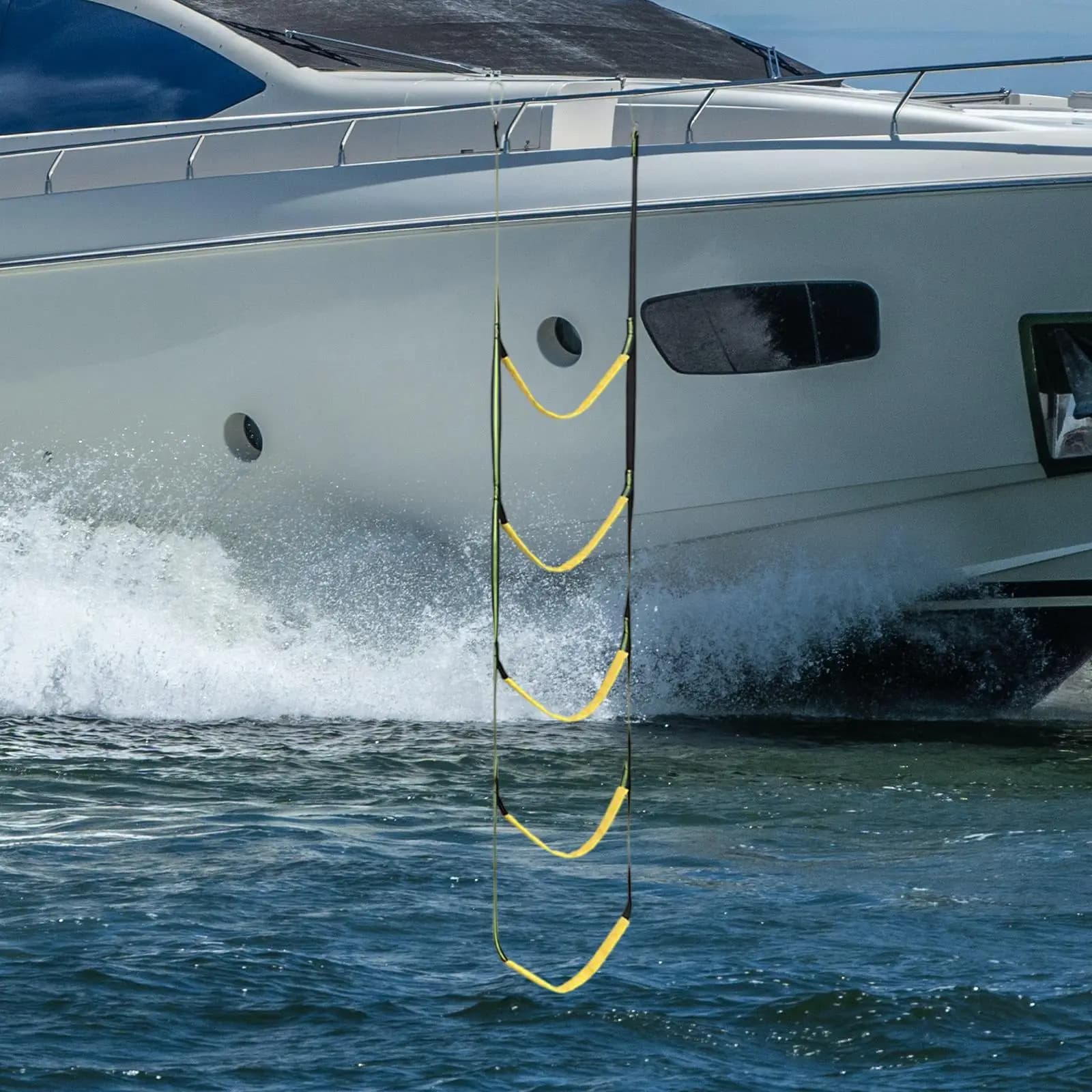 Boat Rope Ladder Resin Step Marine Rope Ladder for Dinghy Motorboat Canoeing 133 cmx32 cm
