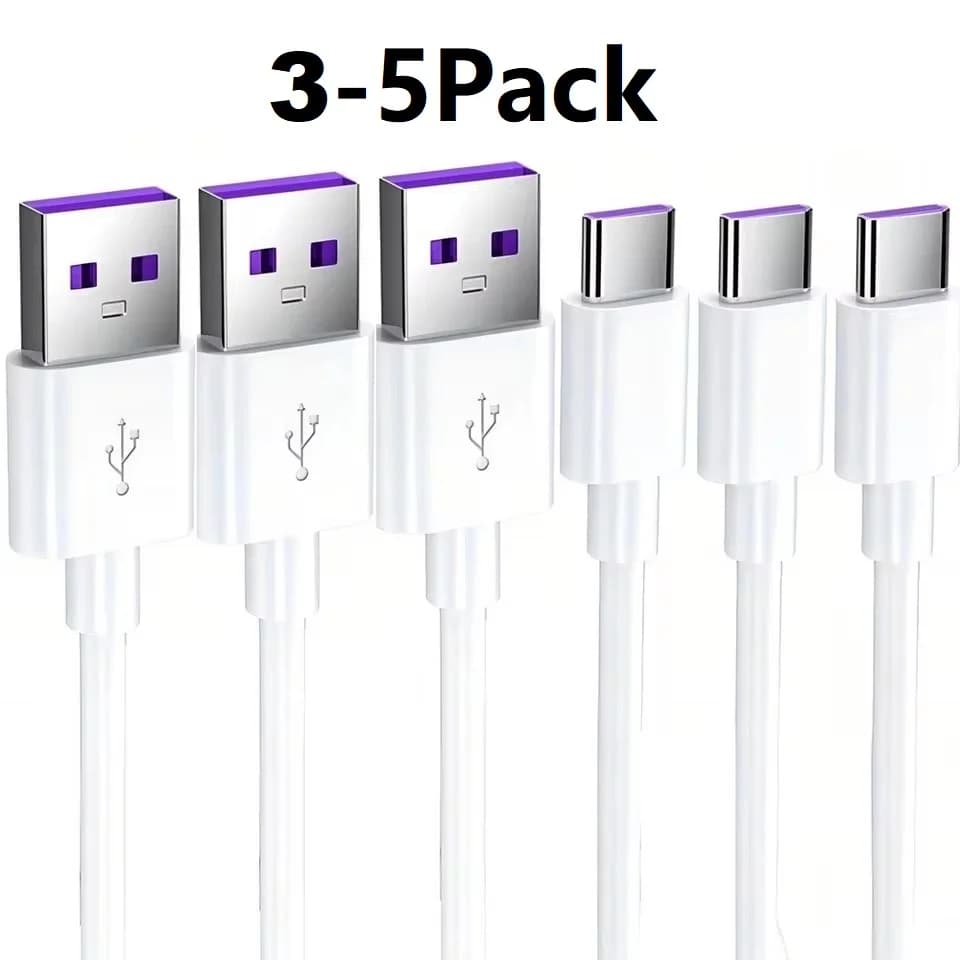 3-5Pcs 5A 65W cavo USB di tipo C per Samsung S23 S22 Ultra Huawei P30 Pro Xiaomi Redmi cavo di ricarica rapida