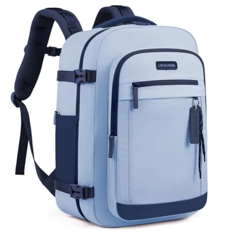 Zaino da viaggio da 40 litri per donna e uomo, bagaglio a mano approvato per il trasporto aereo, borsa per oggetti personali TSA, adatta per laptop da 15,6 pollici, impermeabile