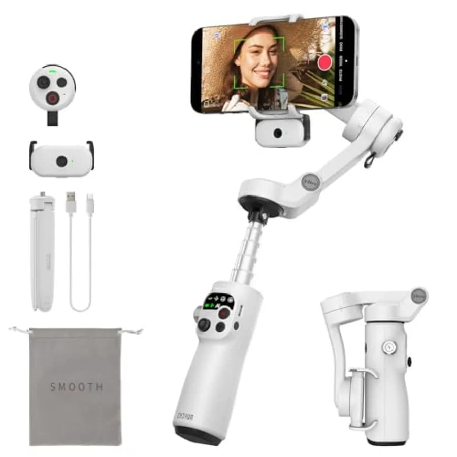 ZHIYUN Smooth Q5 Ultra Combo [Ufficiale] Gimbal Stabilizer for iPhone, Portable and Foldable, with Stackable Vocal Remote Control