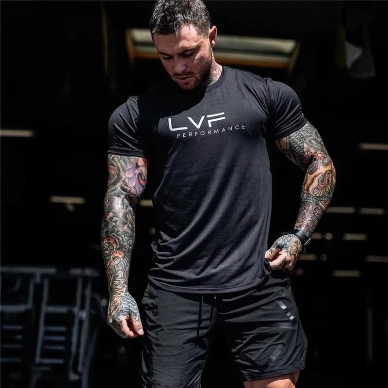 Maglietta estiva da uomo a maniche corte, ad asciugatura rapida, per fitness, corsa, allenamento, sportiva.