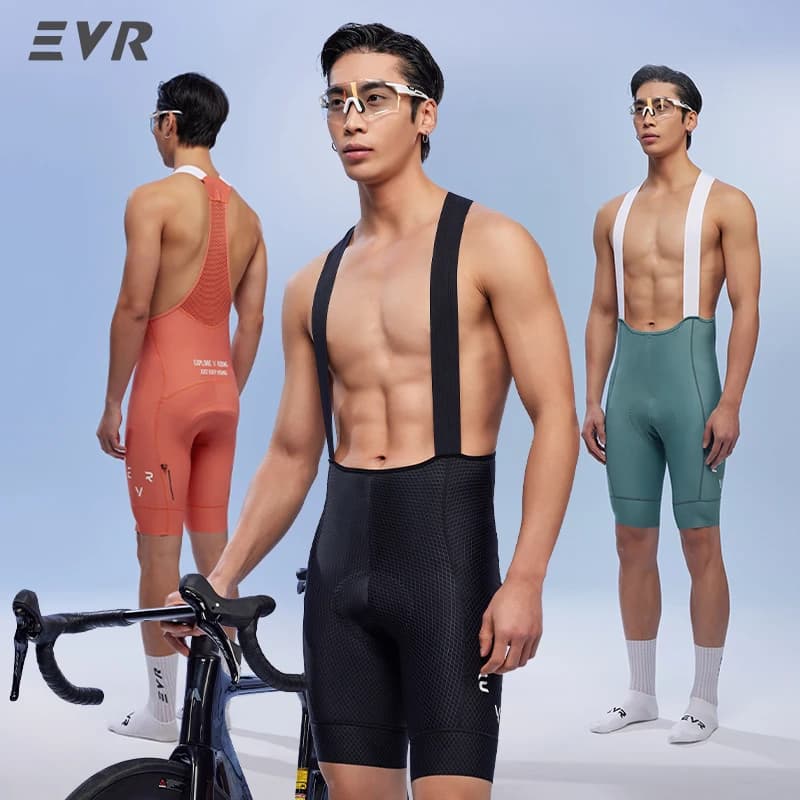 Pantaloncini da Ciclismo Estivi EVR per Uomo, Traspiranti a Vita Alta, Completo da Ciclismo MTB, Pantaloni con Imbottitura Double Arrow, Attrezzatura da Ciclismo
