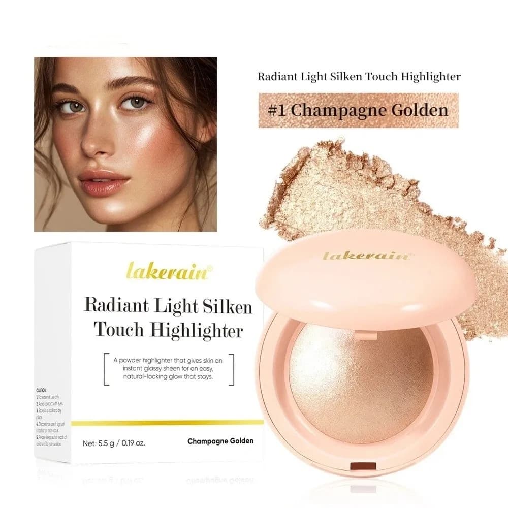 Illuminante Viso a Lunga Durata in Polvere, Impermeabile, Effetto Setosa Istantaneo, Palette Contouring Glitterata e Scintillante