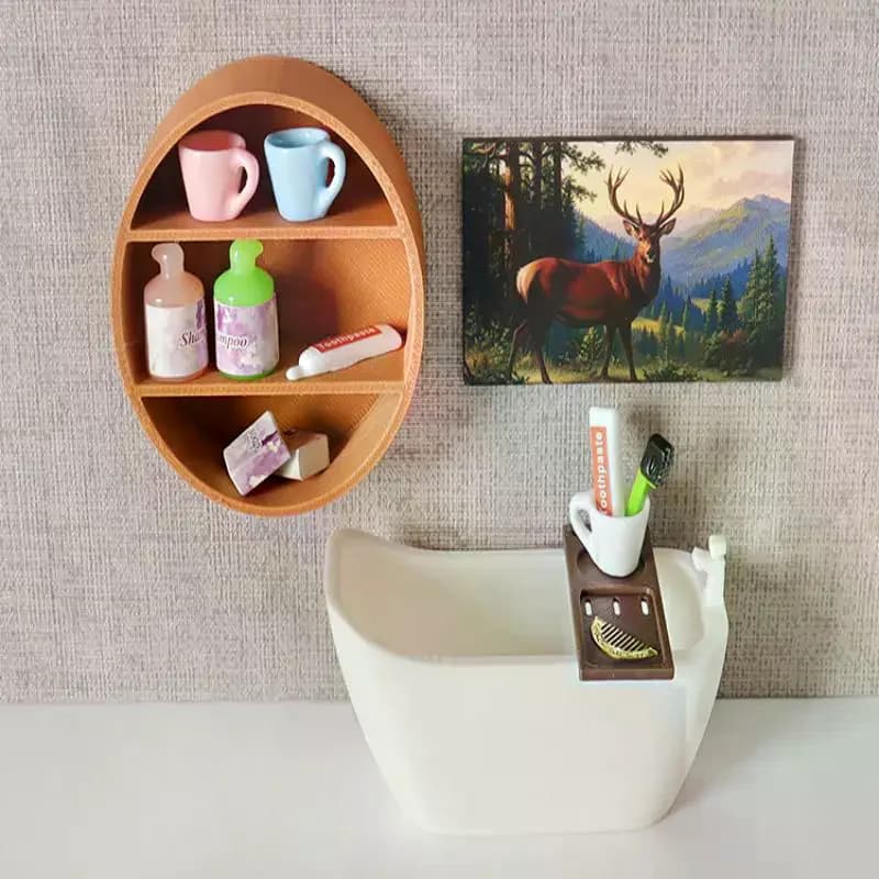 1 Pezzo Decorazione Fai-da-Te per Armadietto a Muro, Modello Mini Vasca da Bagno, Scaffale Portaoggetti, Ornamento, Accessorio per Bambole in Miniatura per Giochi di Finzione