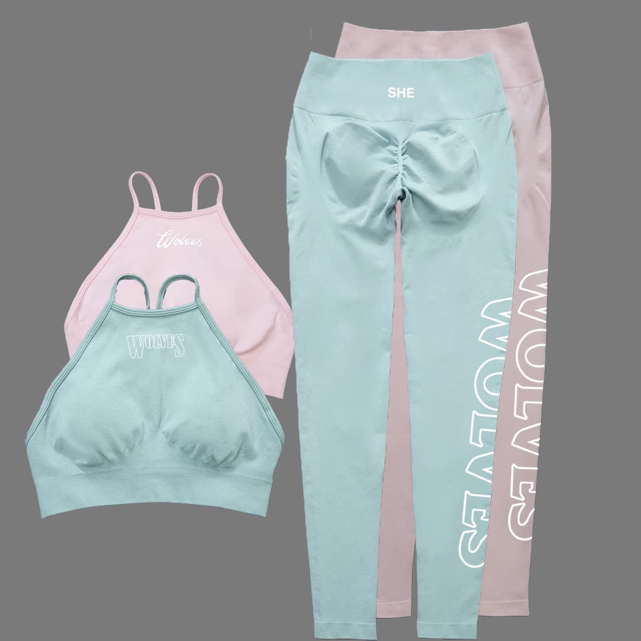 Darc Women Set Wolves Sports Shorts Gym Bra Mujer Fitness legging Elastic Quick-drying Sweatswear Clothing Running Yoga Top