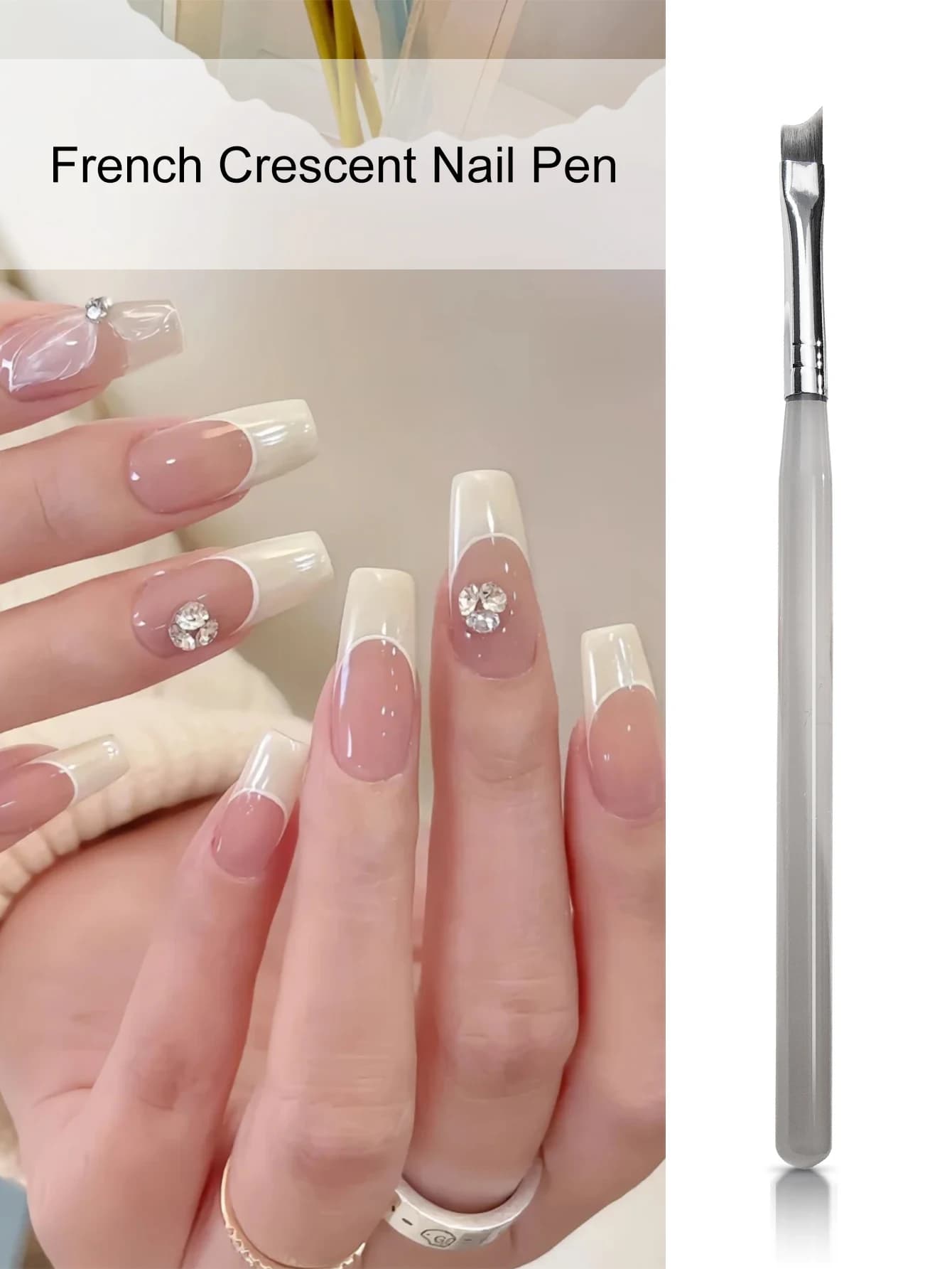 1/2/5pcs French Nail Art Brush Half Moon Shape UV Gel&Acrylic Painting Manicure Accessory For Professional Salon-Quality Design
