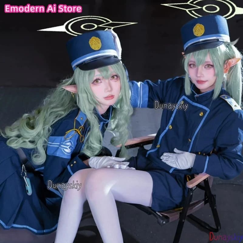 Anime Game Blue Archive Cosplay Tachibana Hikari Tachibana Nozomi Costume Kawaii Loli JK Dress Shots Light Green Wigs Halloween