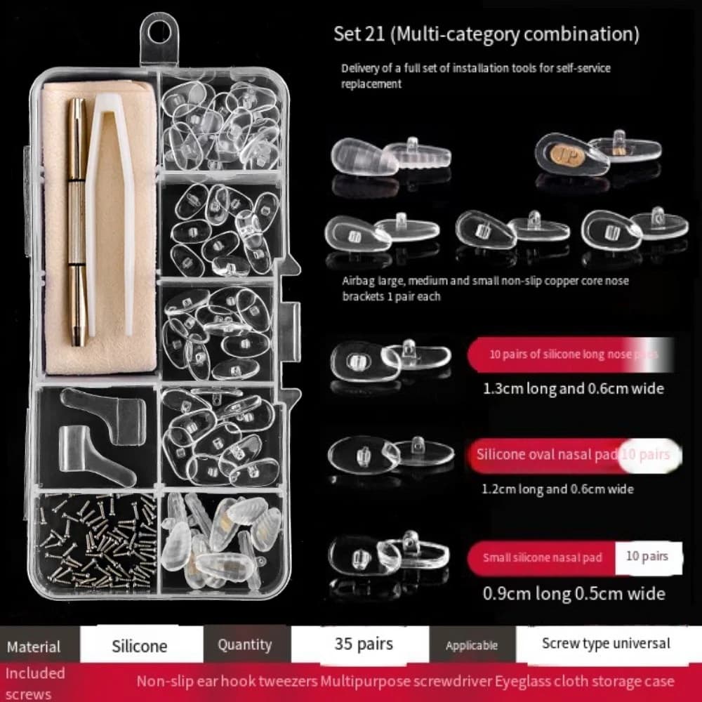 Kit di Riparazione Occhiali Portatile in Silicone, Set di Viti di Precisione Antiscivolo e Resistenti, Strumenti Universali Robusti per Riparazione Occhiali, Uso Domestico