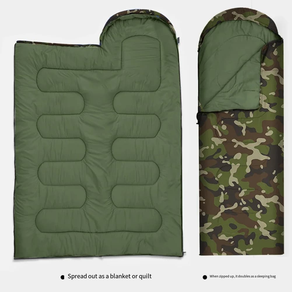 Mimetic sleeping bag for adults outdoors for all seasons adults children men and women thickened hot camping portable tools for single person