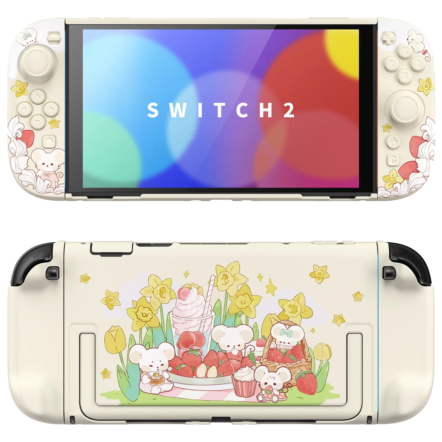 Custodia Protettiva PlayVital per Nintendo Switch 2 - Cover Rigida Kawaii Compatibile con Dock per Switch2, Anti-graffio, Anti-urto