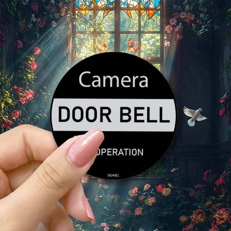 Camera Door Bell in Operation Self Adhesive Sticker - Smart, Door, Ring