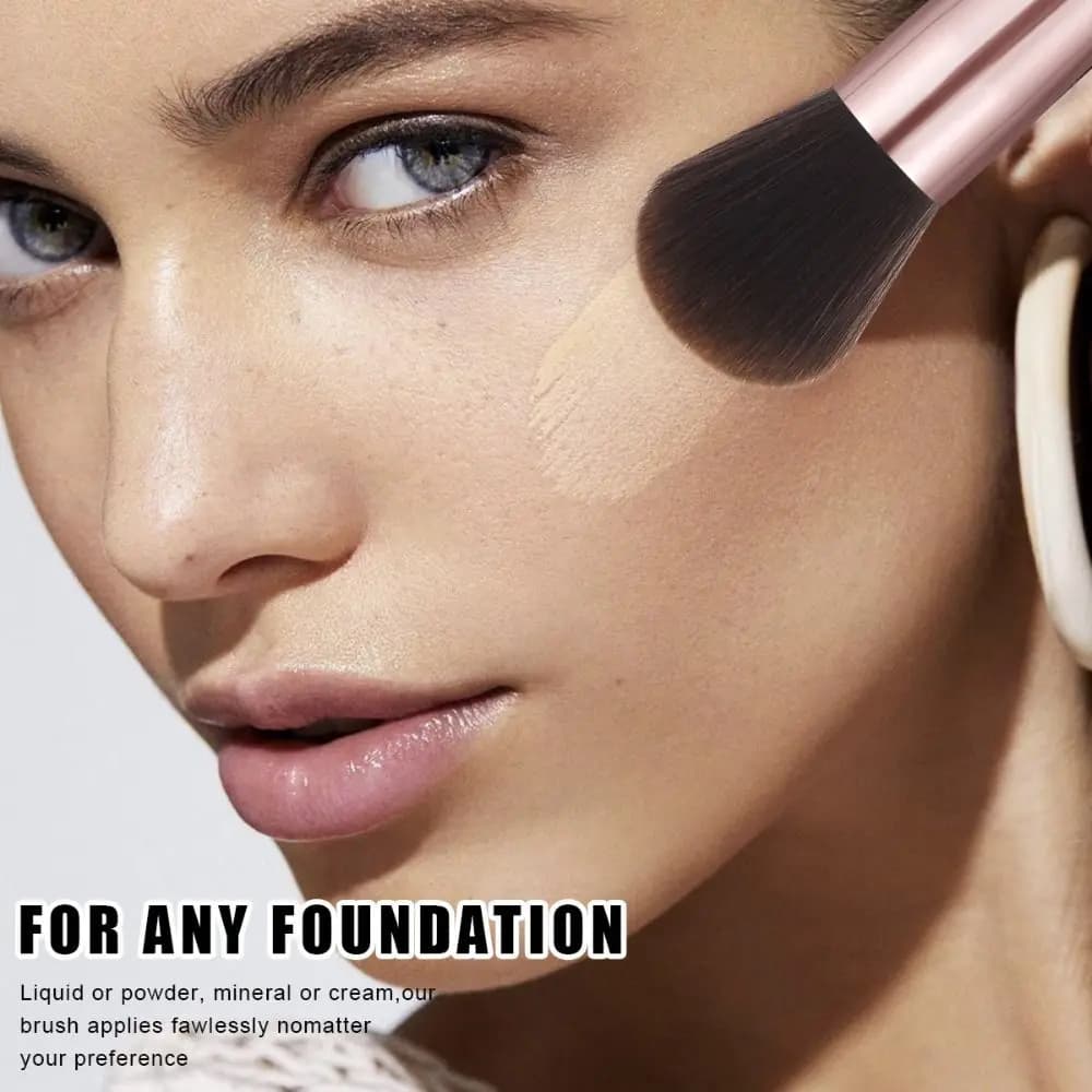 Set di 39 Pennelli per Trucco con Spugnette, Kit di Strumenti Cosmetici Portatili per Fondotinta e Miscelazione