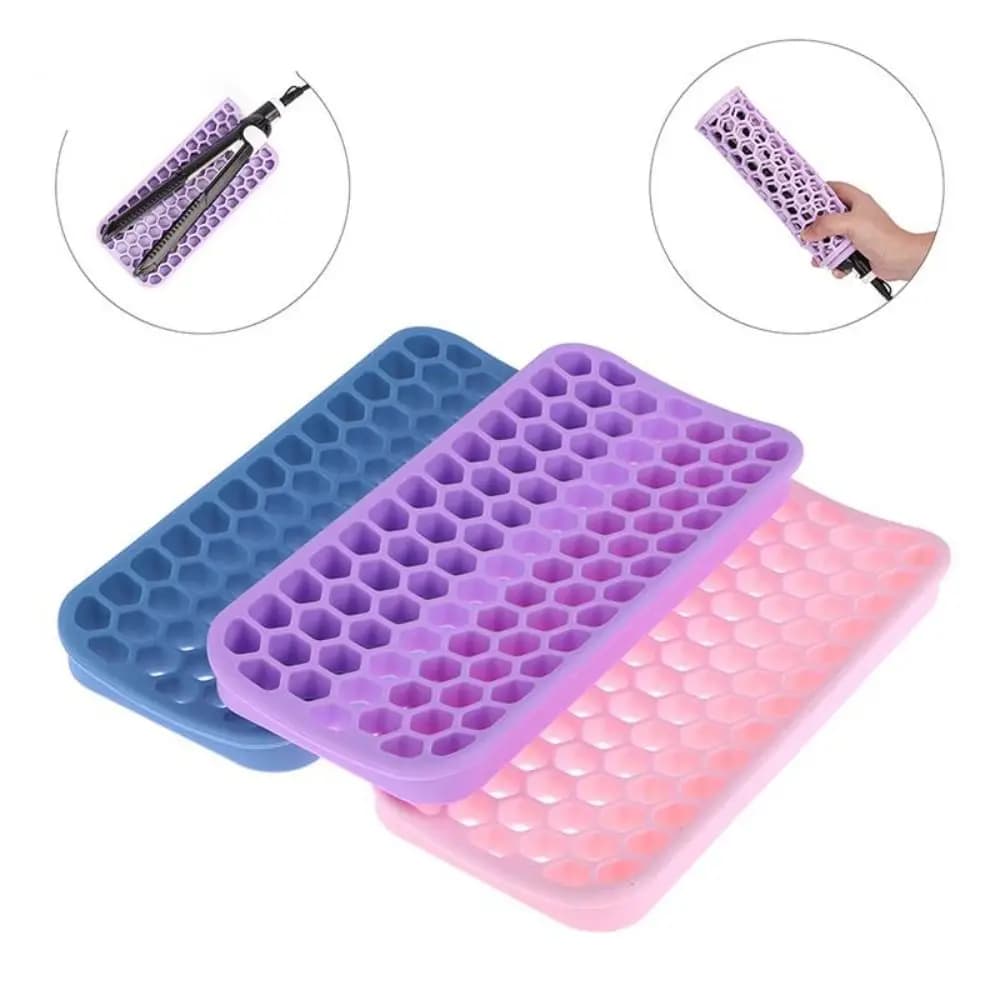 Tappetino in Silicone Impermeabile per Ferro Arricciacapelli, Resistente al Calore, Antiscivolo, Portatile, per Styling in Viaggio