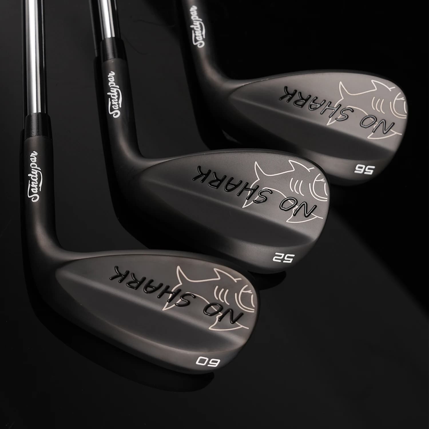 Shark Golf Sand Wedge - Modello Destro in Acciaio Inossidabile Opaco CNC, Adatto per Ragazzi/Ragazze, Opzioni Multi-Angolo, Adatto per 52° ° /56 ° /60 ° Colpire la palla, Mazze da golf Shark
