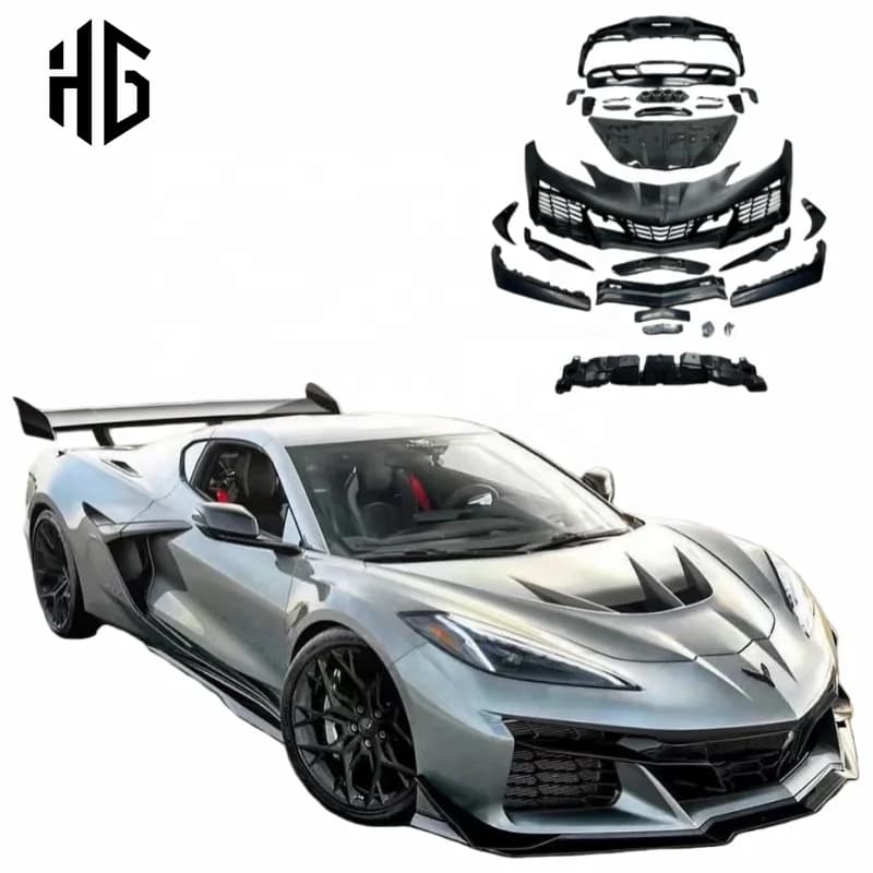 Accessori per Veicoli C8: Kit Carrozzeria con Diffusore Posteriore e Spoiler Anteriore per Chevrolet Corvette C8