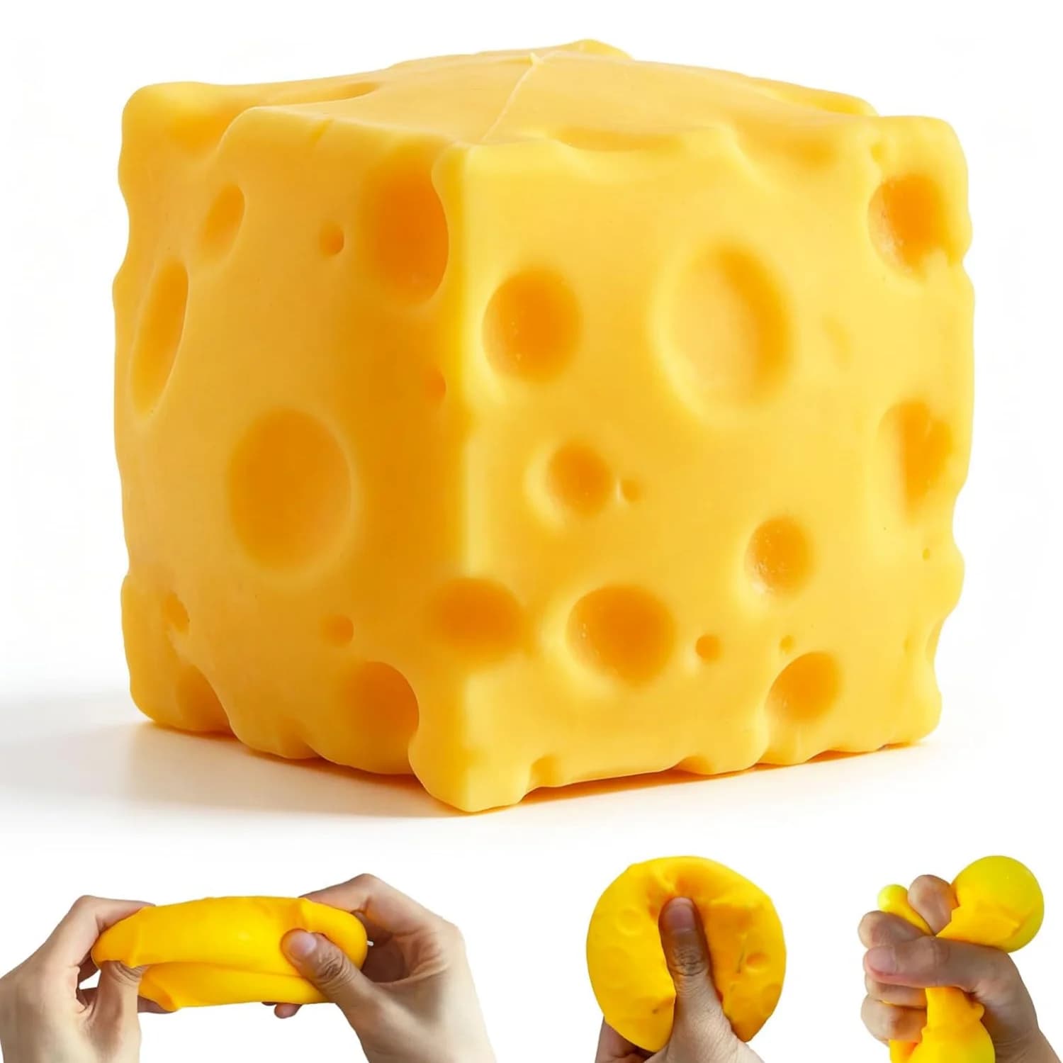 Giocattolo Squishy a Forma di Formaggio, Morbido e a Lenta Risalita, Antistress per Bambini e Adulti, Regalo da Scrivania