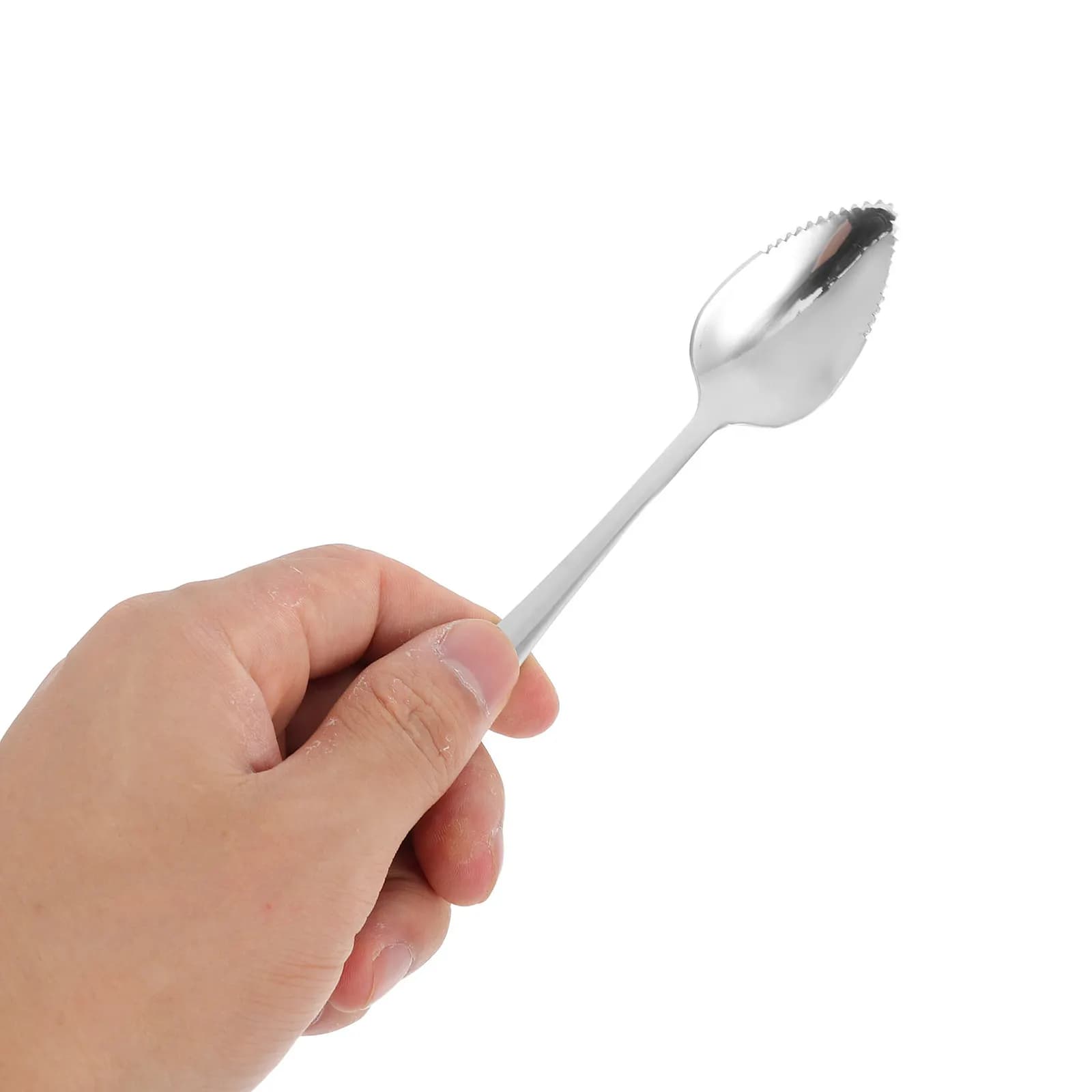 Set di Utensili da Cucina in Acciaio Inossidabile per Agrumi, con Lama Seghettata e Cucchiaio, Manico Spesso, per Kiwi e Pompelmo