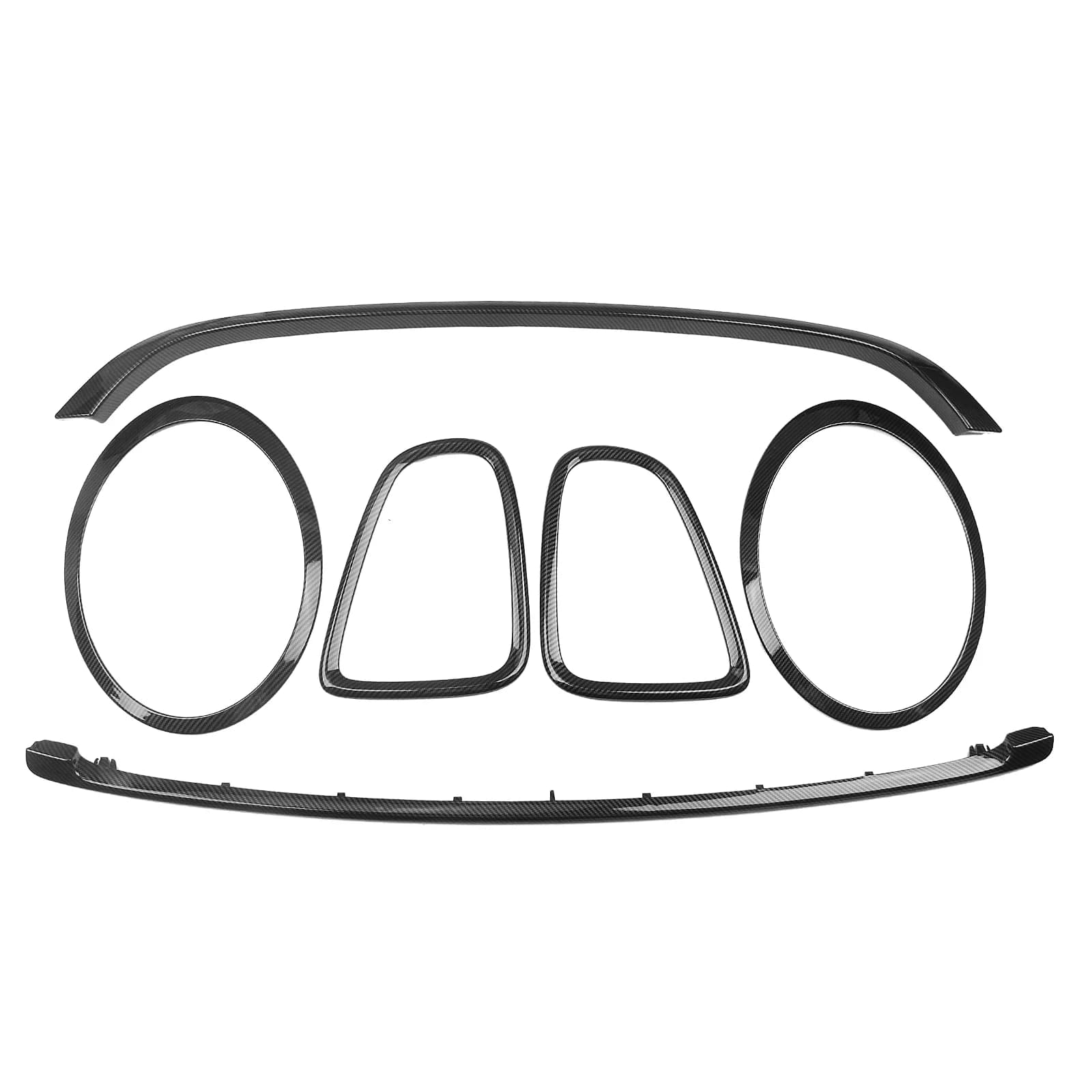 Per MINI COOPER R55 R56 R57 2007-2015: Cornice Faro Stile JCW, Anello Sopracciglio Fanale Posteriore, Copertura Trim, Striscia Griglia Paraurti Anteriore