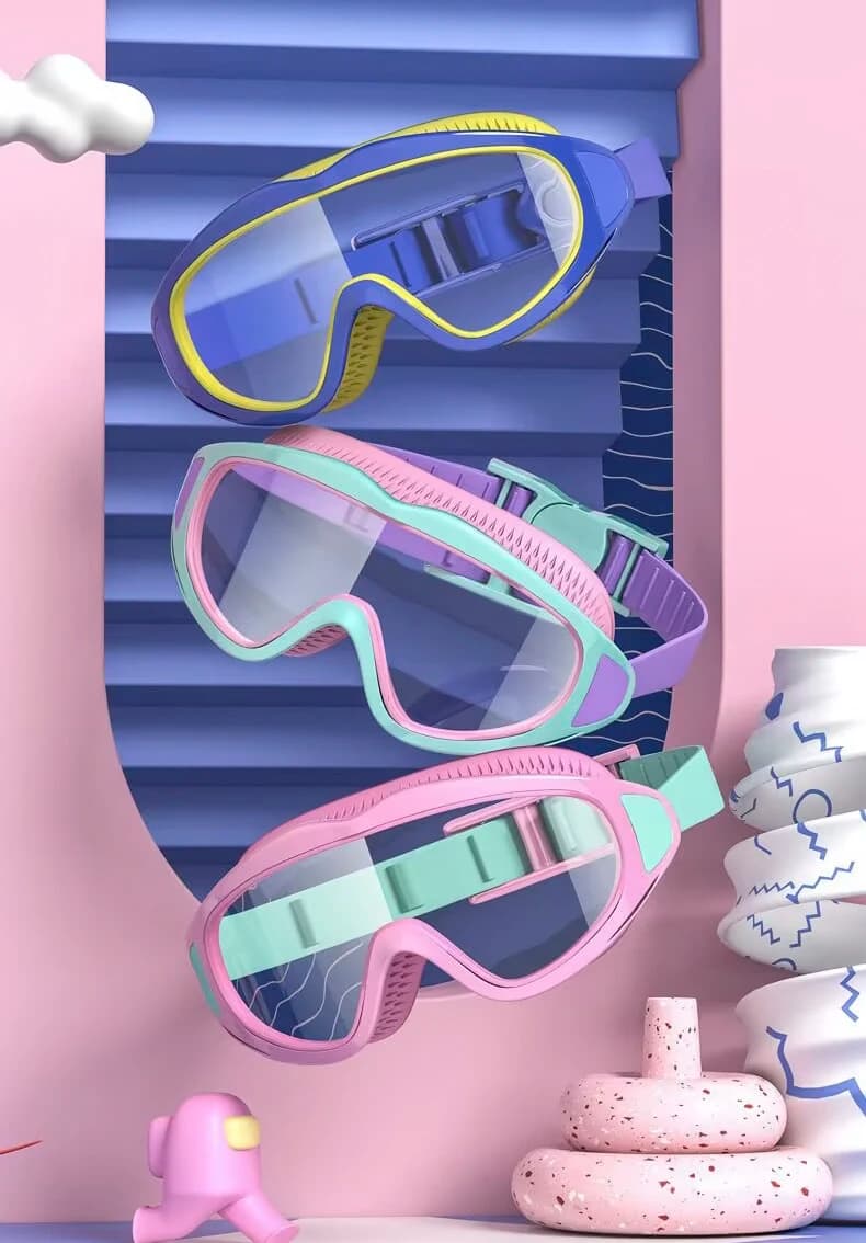 Occhialini da nuoto per bambini; antiappannamento e anti-ultravioletti; occhialini da nuoto grandangolari; occhiali da piscina impermeabili per bambini; sui