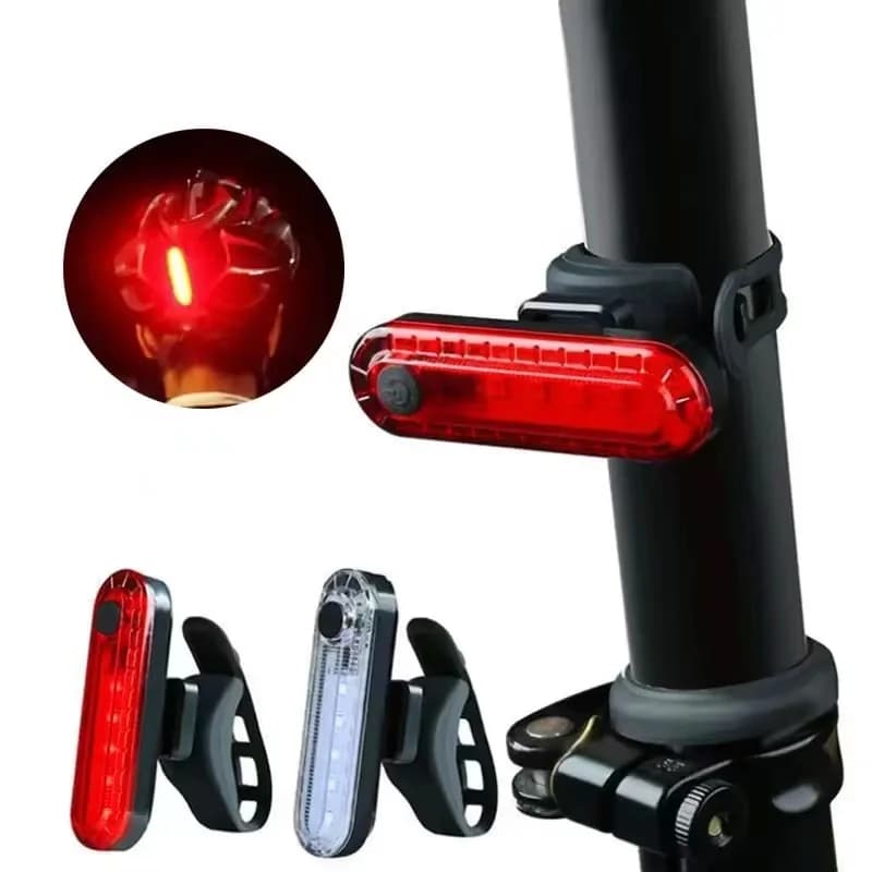 Rear light for bike Rechargeable ultra bright red rear lights via USB suitable for any bicycle/casco Easy to install for bicycle safety
