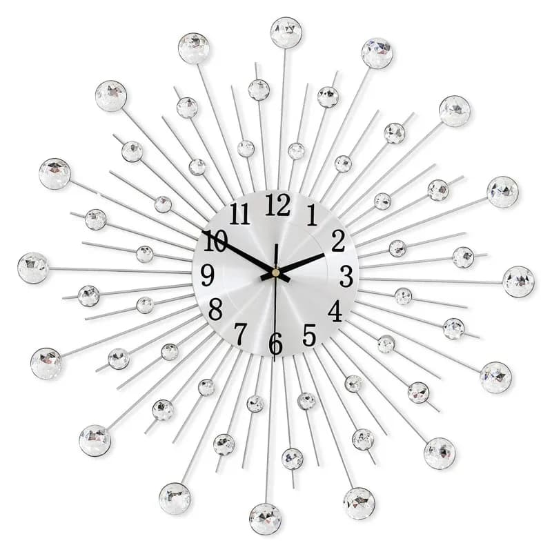 38/50cm metallo cristallo sole orologio da parete Sunburst grande orologio da parete interno Home Rooms Office Art Decor sfondo ornamento da parete