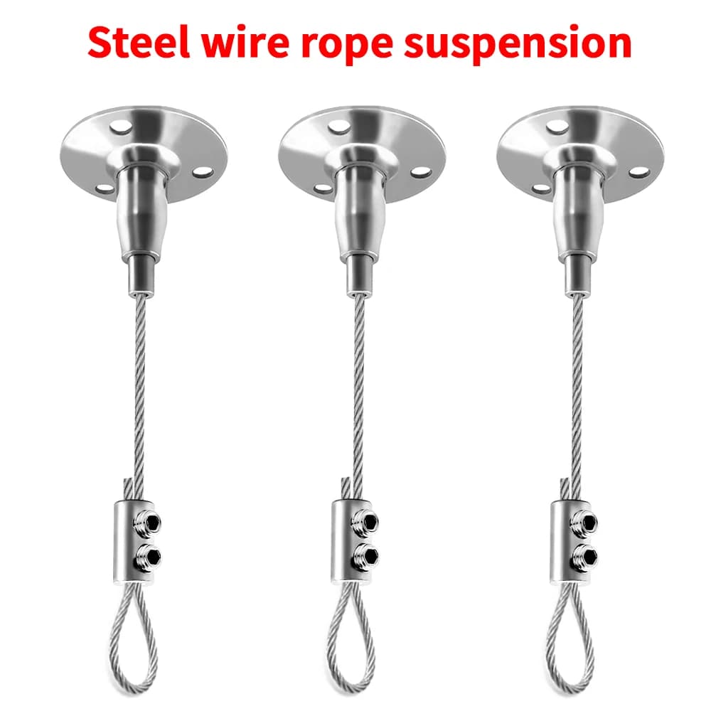 Kit di sospensione regolabile in fune metallica d'acciaio Sospensione a soffitto adatta per appendere cornici cartelloni pubblicitari