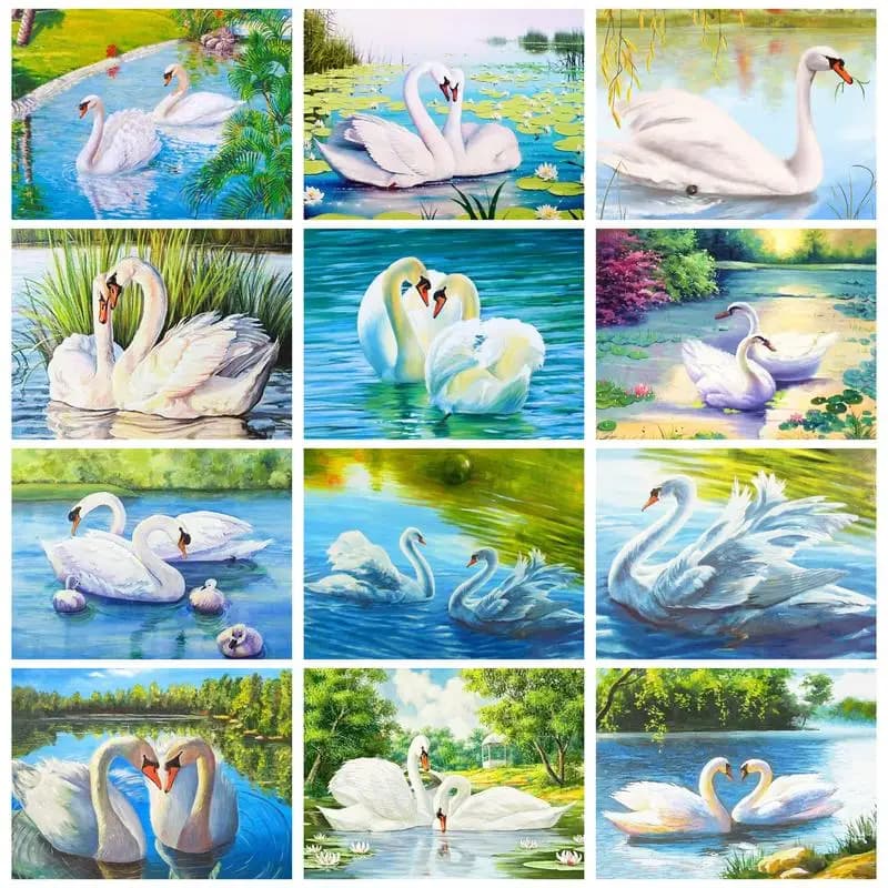 5D Diamond Painting Full Round/Square Animal Swan Embroidery Home Decoration Mosaic Cross Stitch Handmade Gift