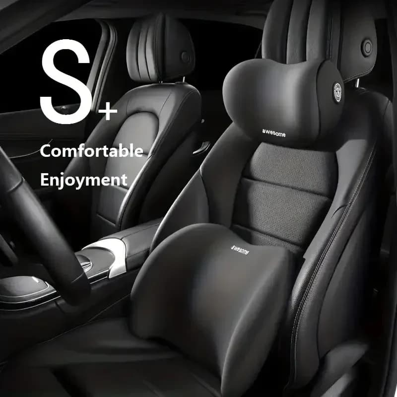 Supporto Lombare per Poggiatesta Auto in Memory Foam, Cuscino per Collo e Schiena, Accessori per Interni Auto e Ufficio
