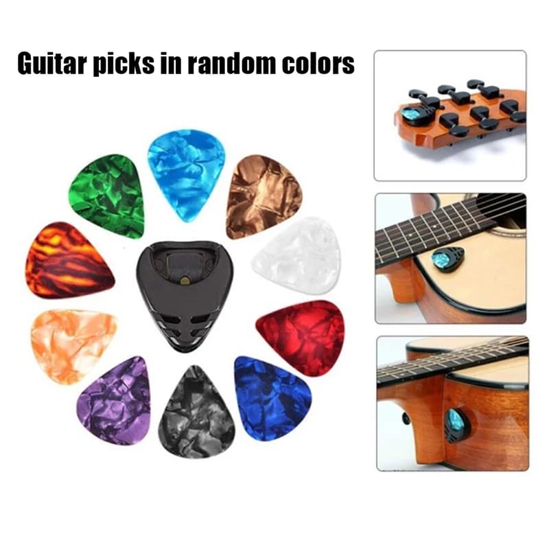 Plettri per chitarra da 10 pezzi Plettri universali in ABS Plettri per pollice e dito indice Mediatori Plettri per pollice e dito Colori casuali