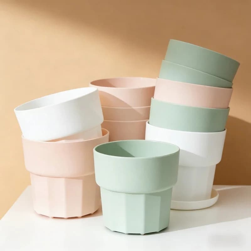 Vaso per Fiori in Resina Plastica Rinforzata Infrangibile, Stile Nordico, per Piante Grasse e Ravanelli Verdi, Mini Vaso da Tavolo