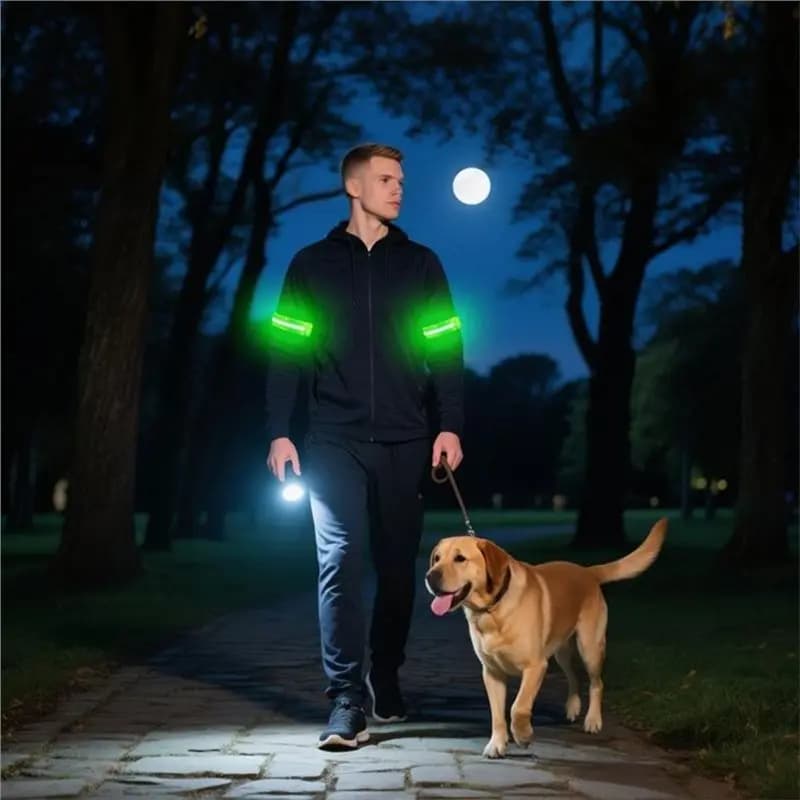 Reliable-Bracelet Armband Luminous USB Charging LED Light 2PCS Night Safety Belt For Outdoor Sports Running Cycling,Bracelet