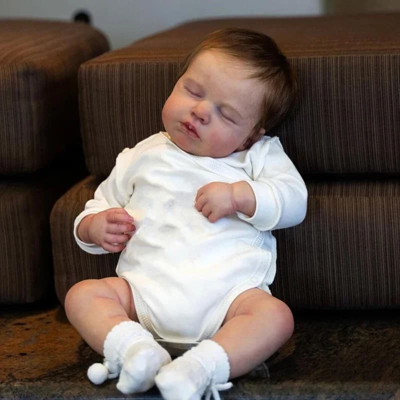 49CM Reborn Baby Doll Loulou Realistic Realistic Newborn Sleeping 3D-Paint Leather with visible veins Boneca Bebe Dolls Reborn