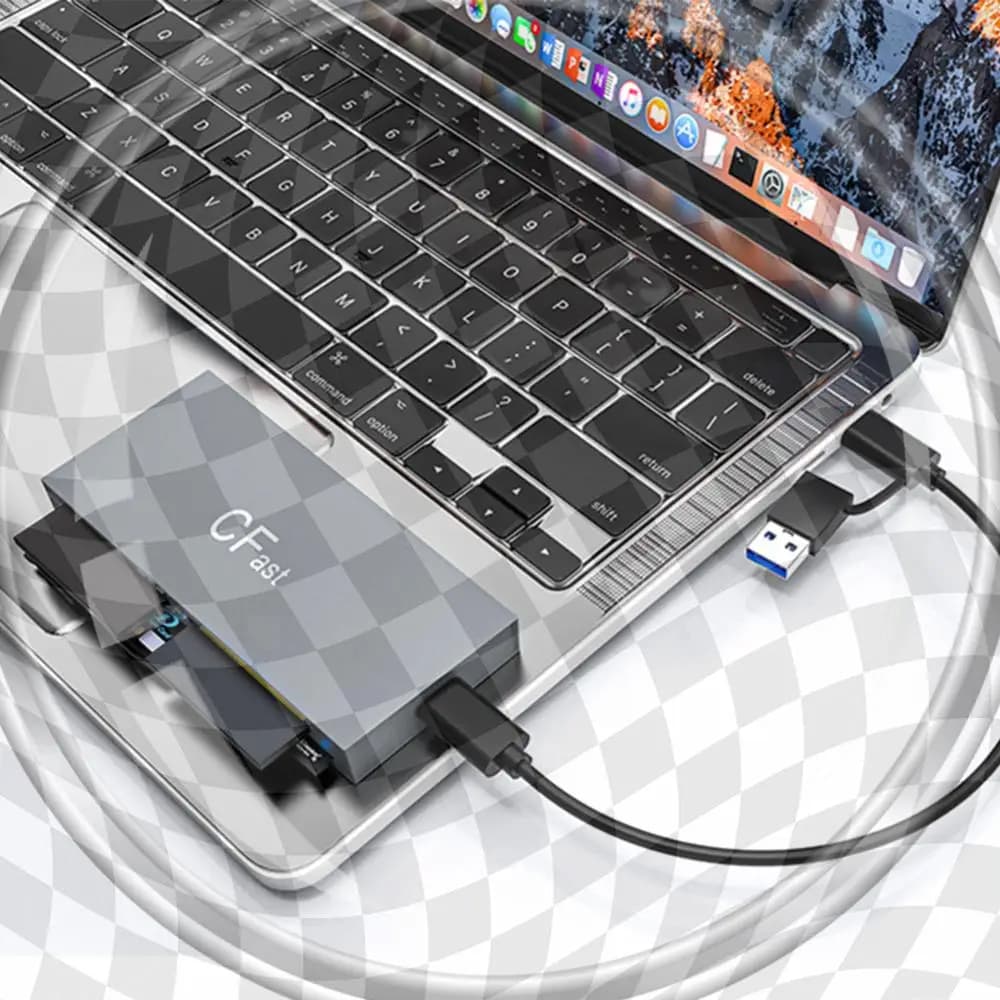 CFast Card Reader Read 6 Cards Simultaneously USB C CFast 2.0 Card Reader 5Gbps USB 3.0 USB C for CFast CF MS SD TF XD Card