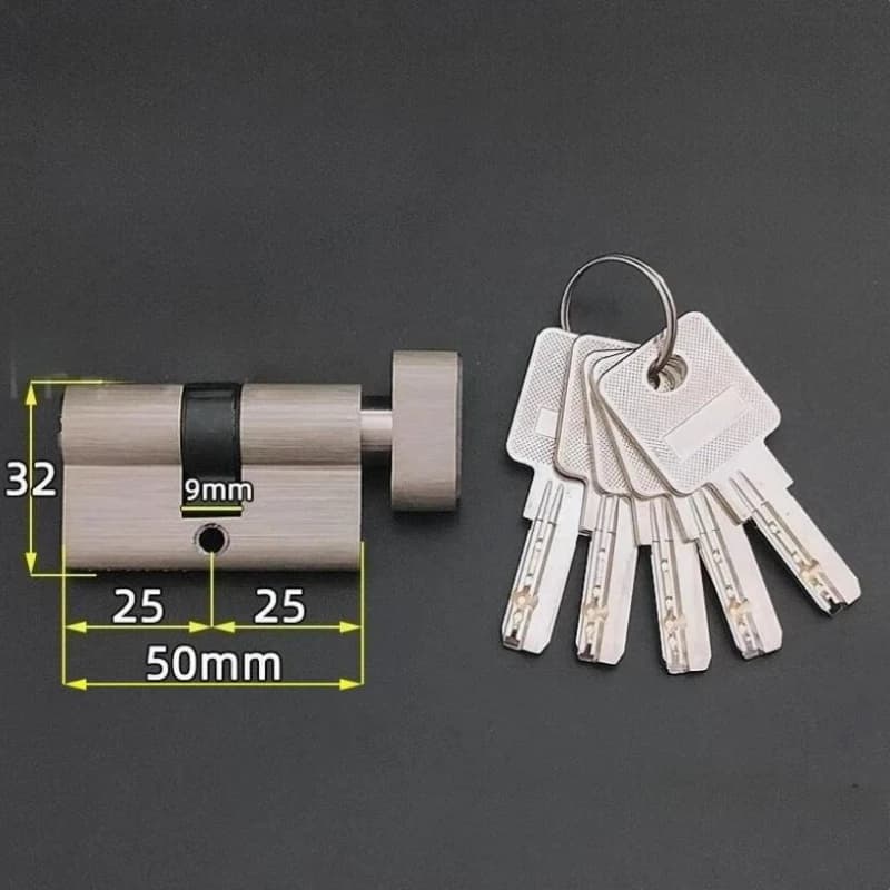 Porta di sicurezza speciale personalizzata Cilindro di serratura centrale in ottone con manopola porta in lega di alluminio altezza centrale 32 mm 1 pz