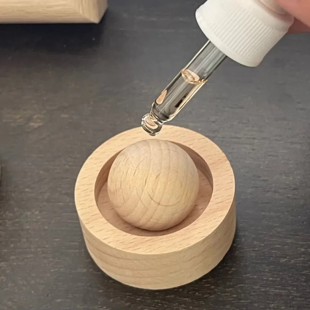 Diffusore di oli essenziali in legno massello Design sferico Decorazione per aromaterapia a lunga durata Camera da letto Casa Elegante fragranza Regalo Grano