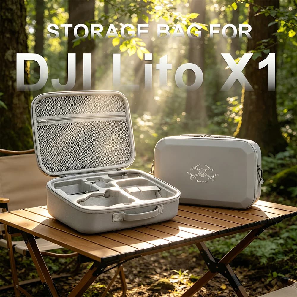 Borsa da Trasporto Rigida in Pelle PU XFJI per DJI Lito X1/Lito 1, Custodia Portatile da Viaggio per Accessori Drone
