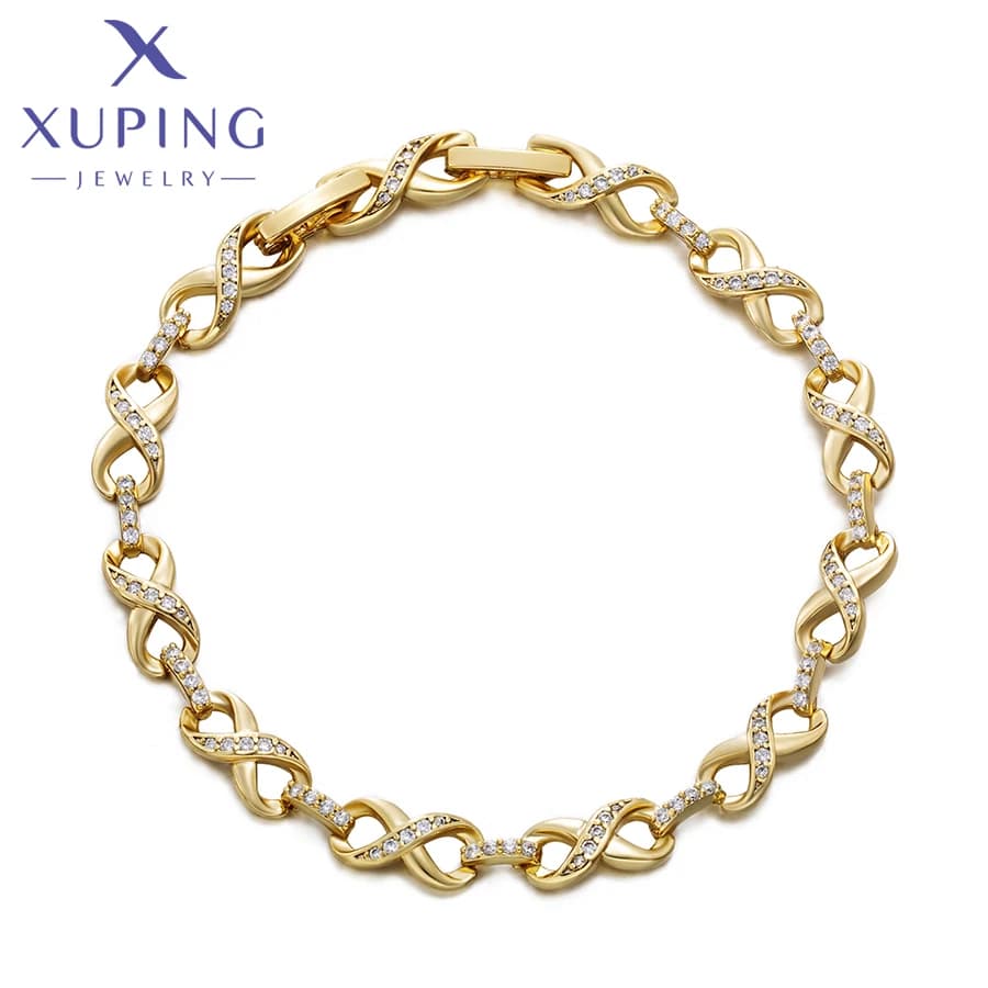 Xuping Gioielli Elegante Trendy Romantico Moda 19 cm Braccialetti con ciondoli color oro chiaro per le donne Regalo di San Valentino X000710703