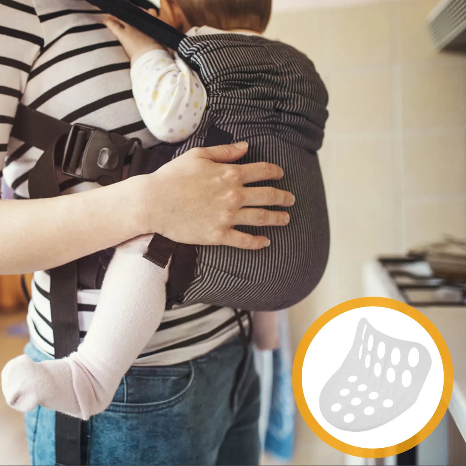 Marsupio Ergonomico per Neonati e Bambini, Supporto Lombare Bianco, Traspirante, Leggero per Viaggi e Uso all'Aperto