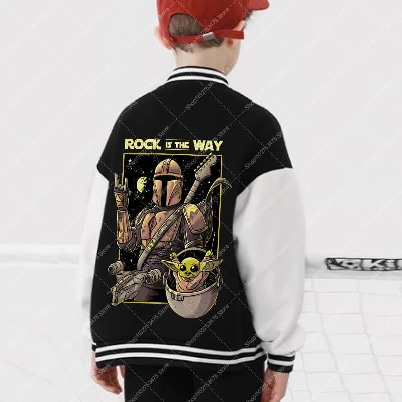 Cartoon Cute Hoodie Coat Spring Autumn Clothes Long Sleeve Top Anime Star Wars Casual Baseball Jacket Fashion Varsity Jackets